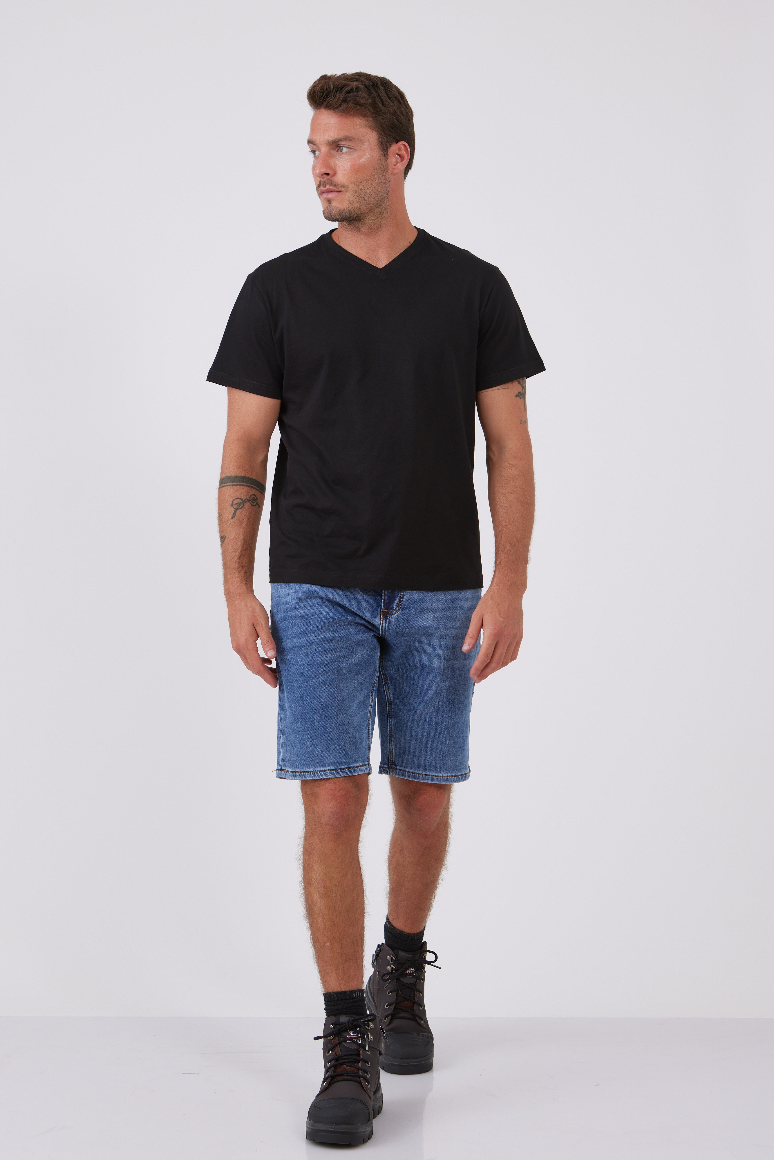 מכנסי ברמודה מג'ינס גמיש Terry - כחול WORKER