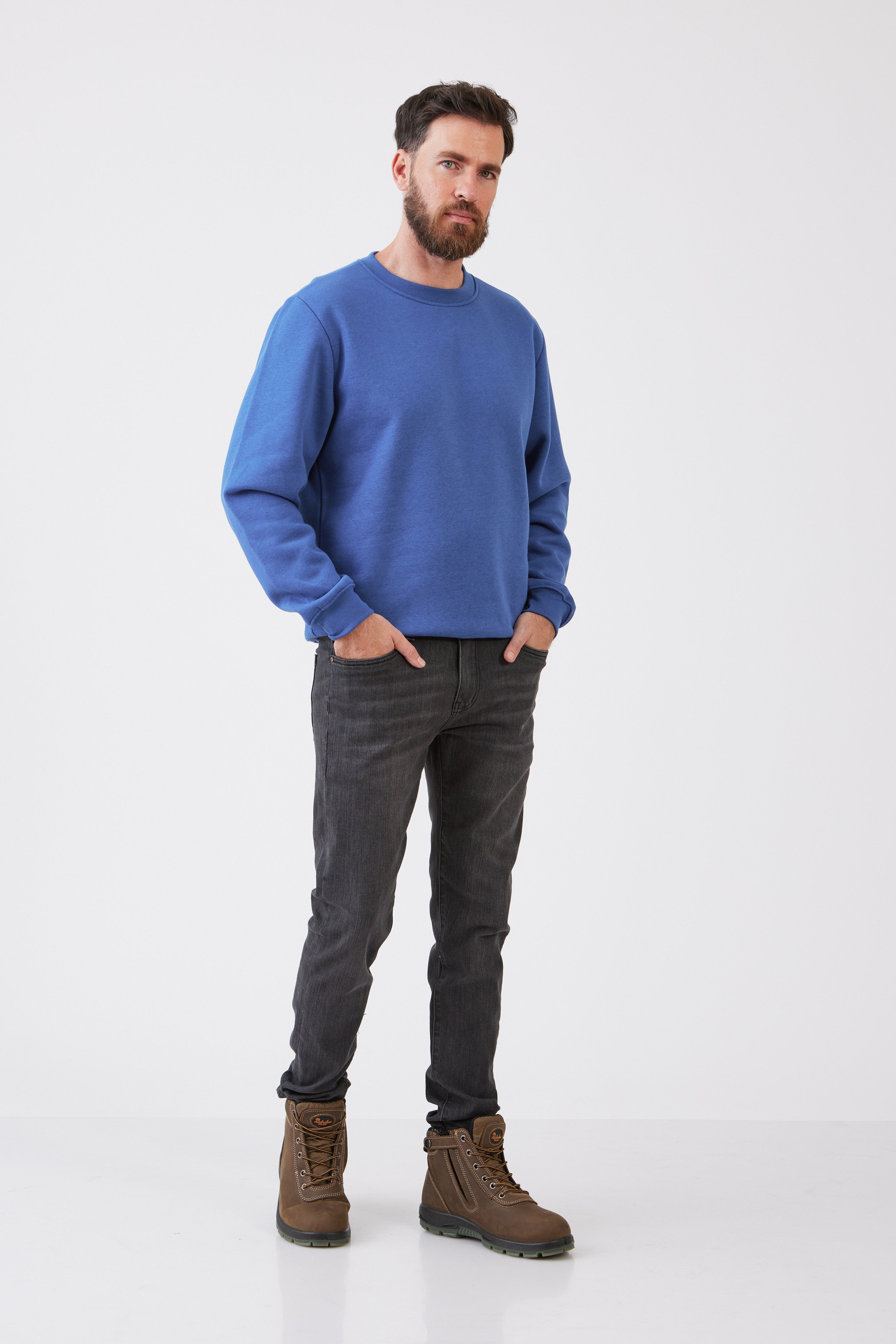 מכנסי ג'ינס 5 כיסים בגזרת Skinny - אפור WECAMP