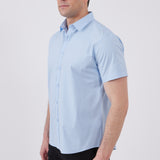 חולצה מכופתרת שרוול קצר בגזרת Slim - תכלת WORKER