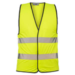 אפוד זוהר 2 פסים רוחביים 1 בשקית - צהוב WORKER