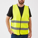 אפוד זוהר שני פסים רוחביים - צהוב WORKER