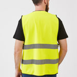 אפוד זוהר שני פסים רוחביים - צהוב WORKER