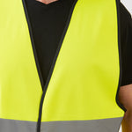 אפוד זוהר 2 פסים רוחביים 1 בשקית - צהוב WORKER