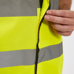 אפוד זוהר שני פסים רוחביים - צהוב WORKER