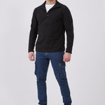 ג'קט פליז חצי רוכסן - שחור WECAMP