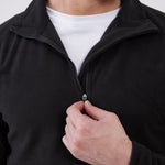 ג'קט פליז חצי רוכסן - שחור WECAMP