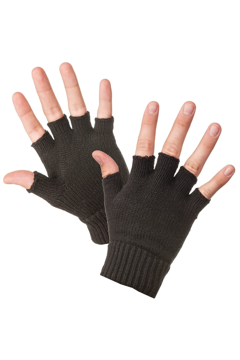 כפפות צמר חצי אצבע - שחור WECAMP