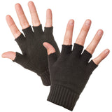 כפפות צמר חצי אצבע - שחור WECAMP
