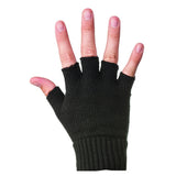 כפפות צמר חצי אצבע - שחור WECAMP