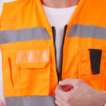 וסט זוהר דגם אביב - כתום WORKER