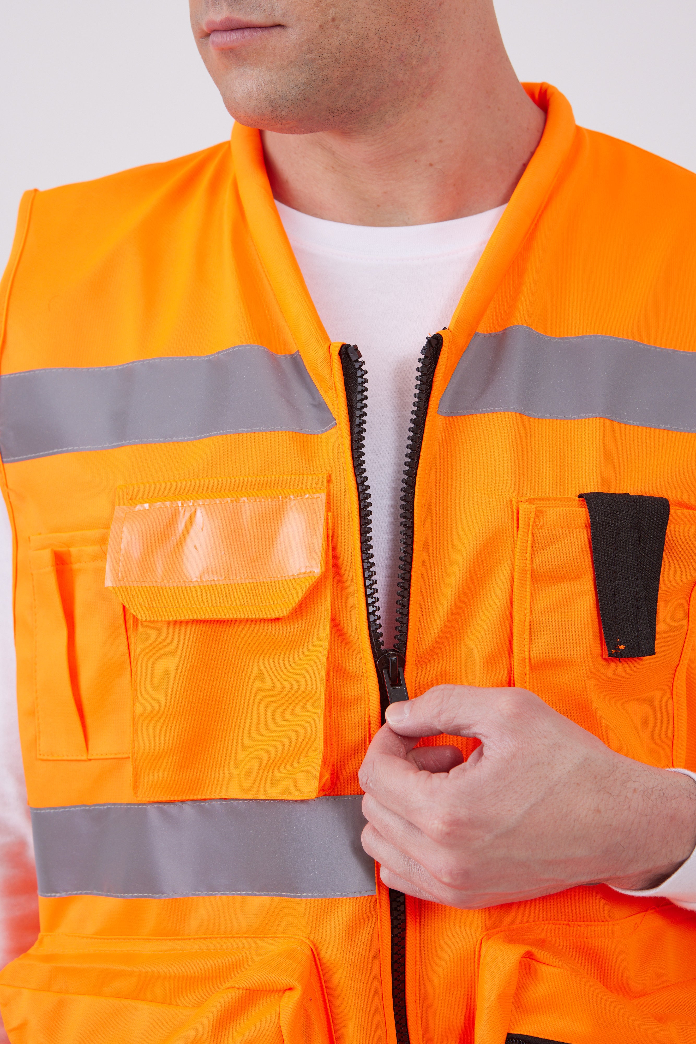 וסט זוהר דגם אביב - כתום WORKER