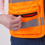 וסט זוהר דגם אביב - כתום WORKER