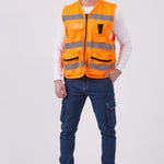 וסט זוהר דגם אביב - כתום WORKER