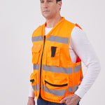 וסט זוהר דגם אביב - כתום WORKER