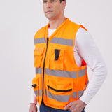 וסט זוהר דגם אביב - כתום WORKER