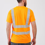 חולצת עבודה דרייפיט עם פסים זוהרים - כתום WORKER