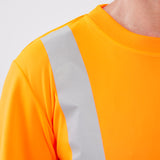 חולצת עבודה דרייפיט עם פסים זוהרים - כתום WORKER