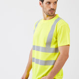 חולצת דרייפיט עם פסים זוהרים - צהוב WORKER