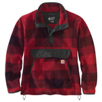 ג'קט פליז עם כיס קנגורו - אדום משבצות CARHARTT