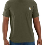 טישירט ®FORCE עם כיס ולוגו - ירוק CARHARTT