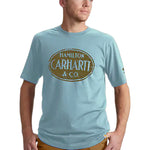 טישירט עם הדפס לוגו המילטון - תכלת CARHARTT