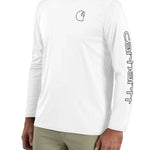 טישירט Sun Defender שרוול ארוך עם לוגו - לבן CARHARTT