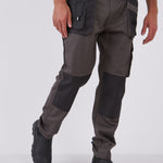 מכנסי עבודה מקצועיים לבנאים - אפור עכבר WORKER