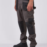 מכנסי עבודה מקצועיים לבנאים - אפור עכבר WORKER