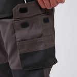 מכנסי עבודה מקצועיים לבנאים - אפור עכבר WORKER