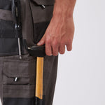 מכנסי עבודה מקצועיים לבנאים - אפור עכבר WORKER