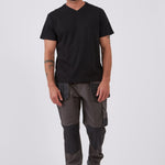 מכנסי עבודה מקצועיים לבנאים - אפור עכבר WORKER