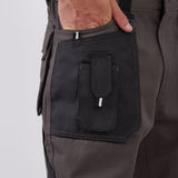 מכנסי עבודה מקצועיים לבנאים - אפור עכבר WORKER