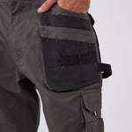 מכנסי עבודה מקצועיים לבנאים - אפור עכבר WORKER