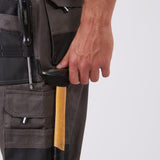 מכנסי עבודה מקצועיים לבנאים - אפור עכבר WORKER