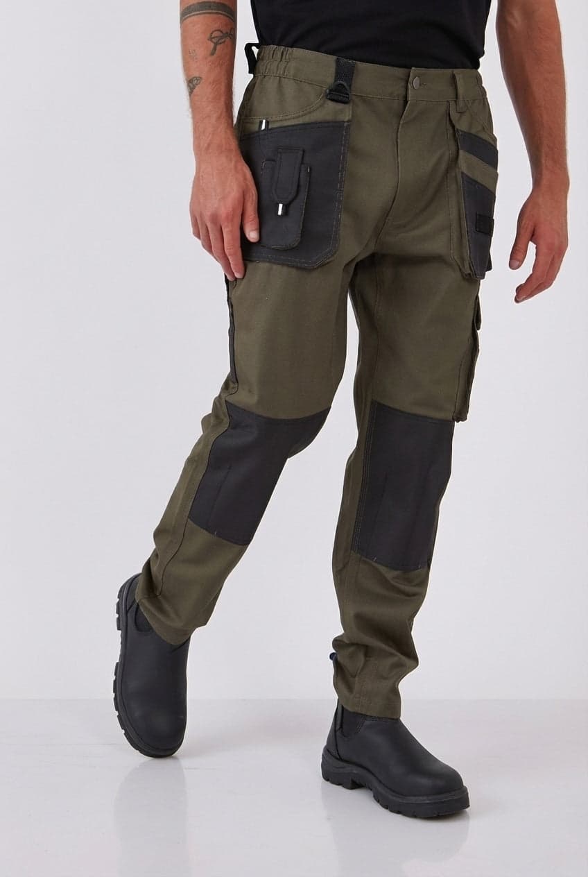 מכנסי עבודה מקצועיים לבנאים - זית WORKER