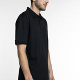 חולצת פולו כותנה עם כיס - שחור WORKER
