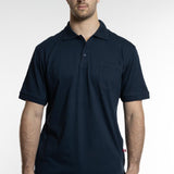 חולצת פולו כותנה עם כיס - כחול כהה WORKER