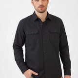 חולצת עבודה מכופתרת לרתכים - כחול כהה WORKER