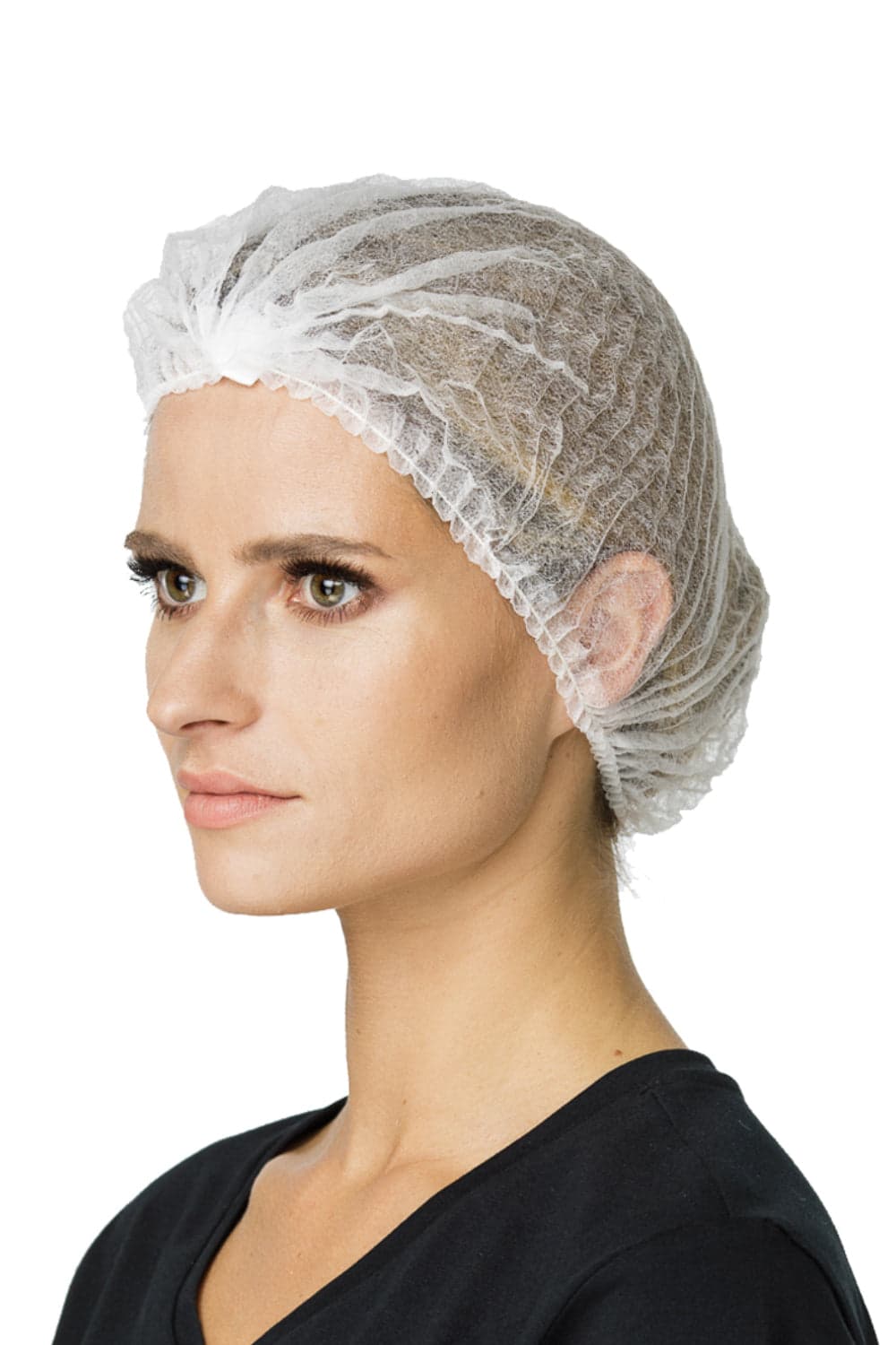 כובע אקורדיון חד-פעמי מתקפל - 1000 יח' - לבן WORKER