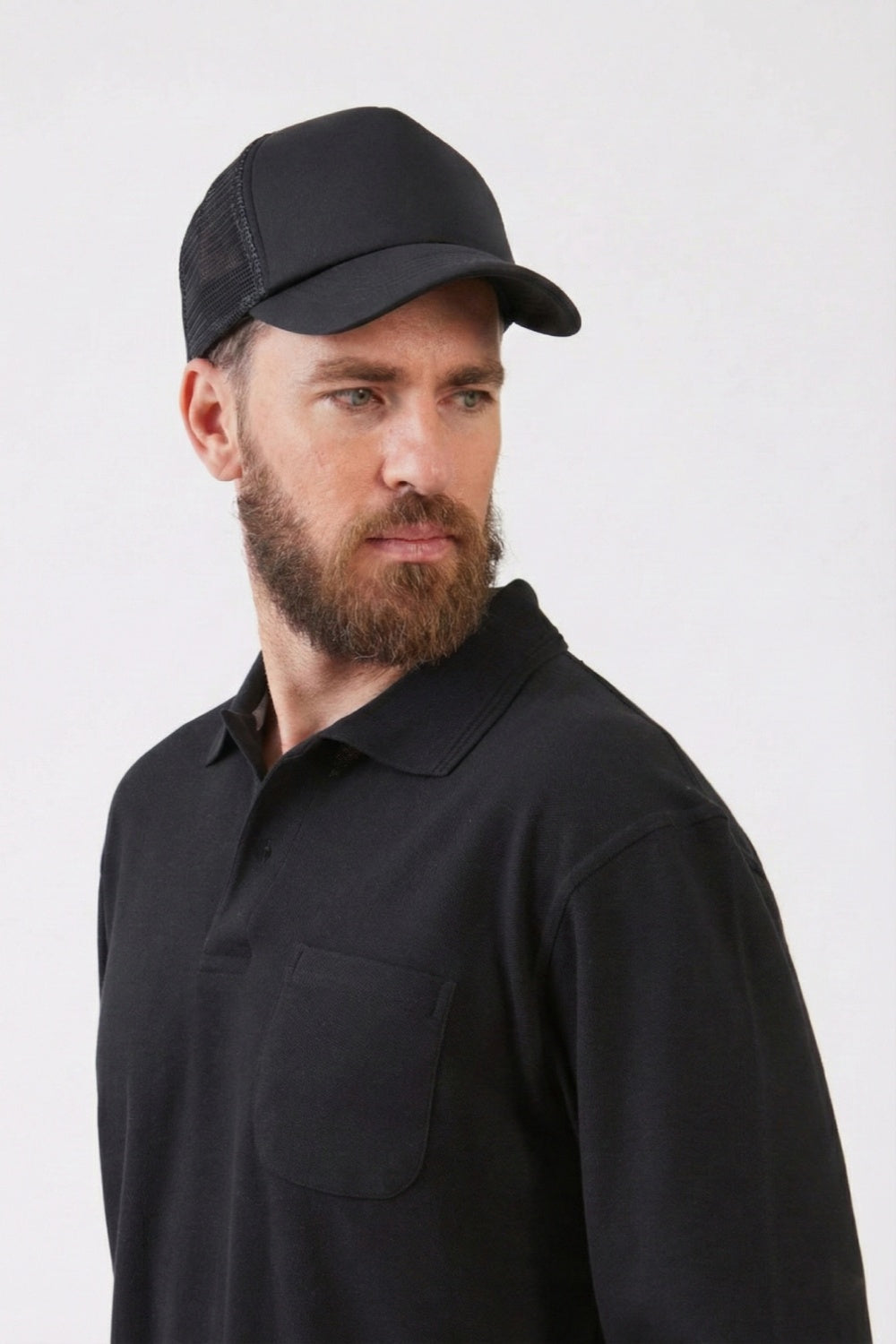 כובע חצי רשת אמריקאי - שחור WORKER