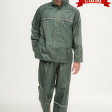 חליפת גשם ניילון עם פסים זוהרים - ירוק (חם צוואר מתנה!) Worker