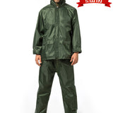 חליפת גשם ניילון - ירוק בקבוק (חם צוואר מתנה!) WORKER