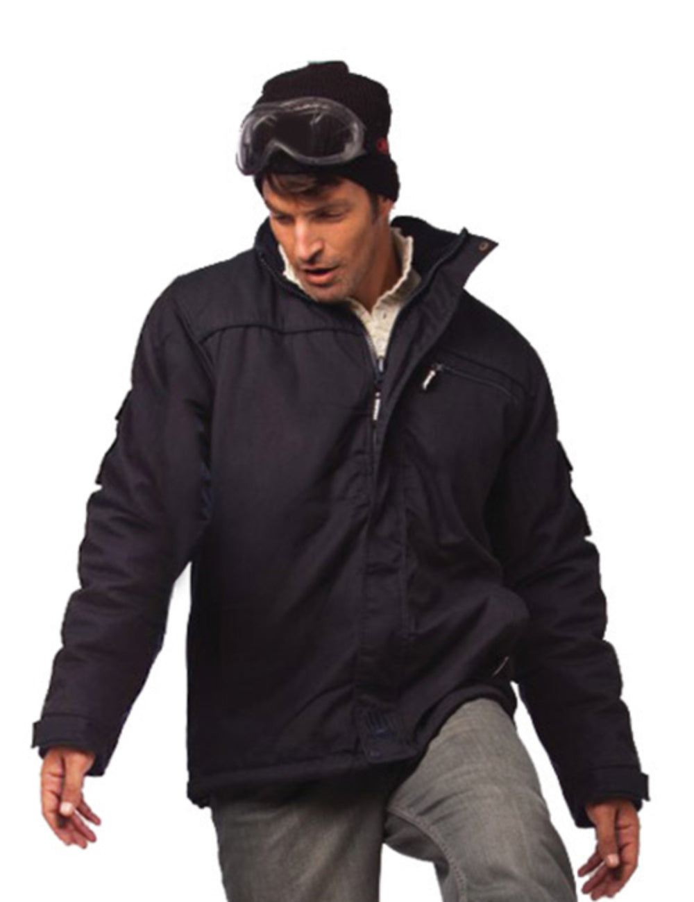 מעיל אלגנט כותנה - בלו בלק WORKER