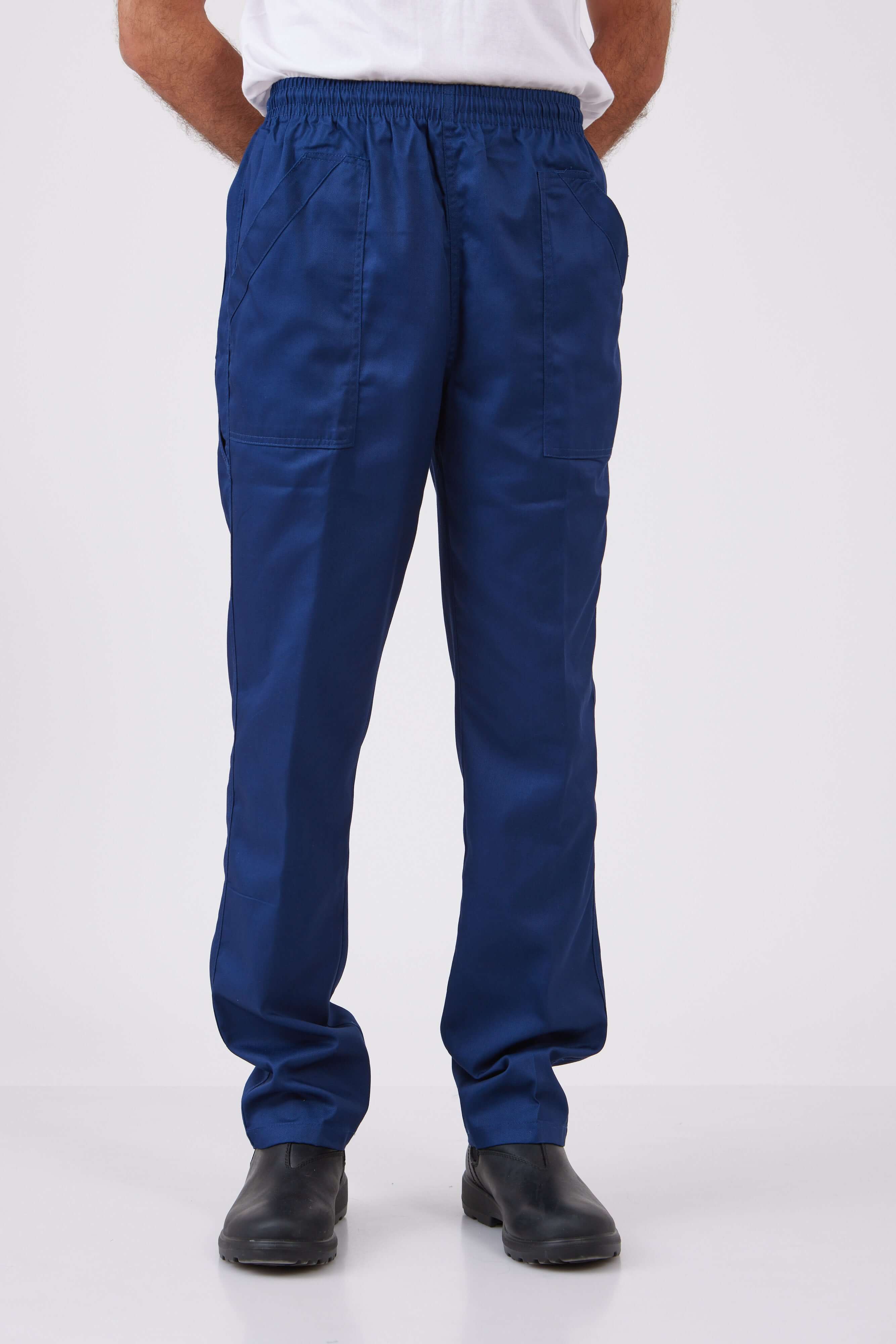 מכנסי עבודה עם גומי מלא - כחול כהה WORKER