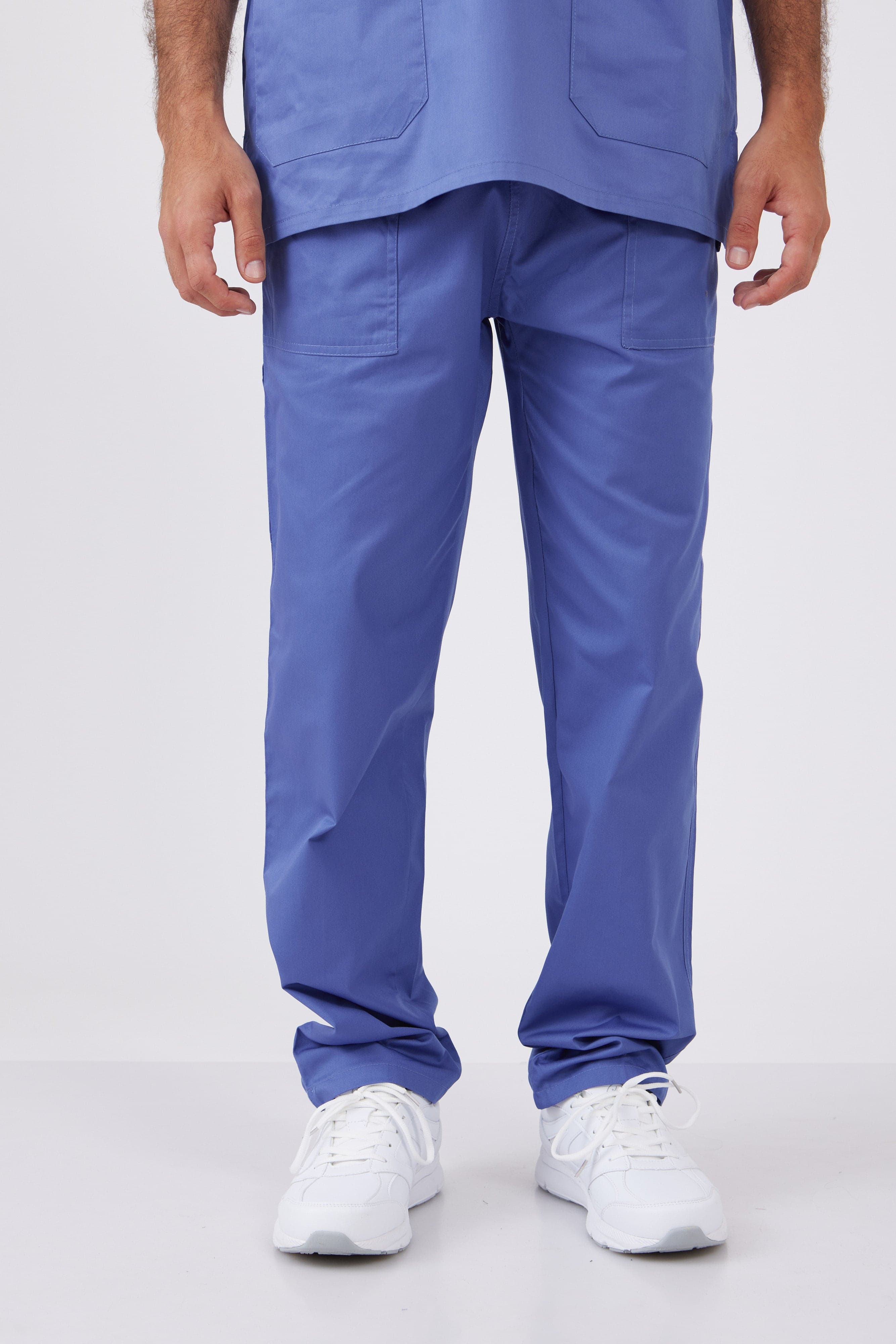 מכנסי עבודה עם גומי מלא - כחול בהיר WORKER