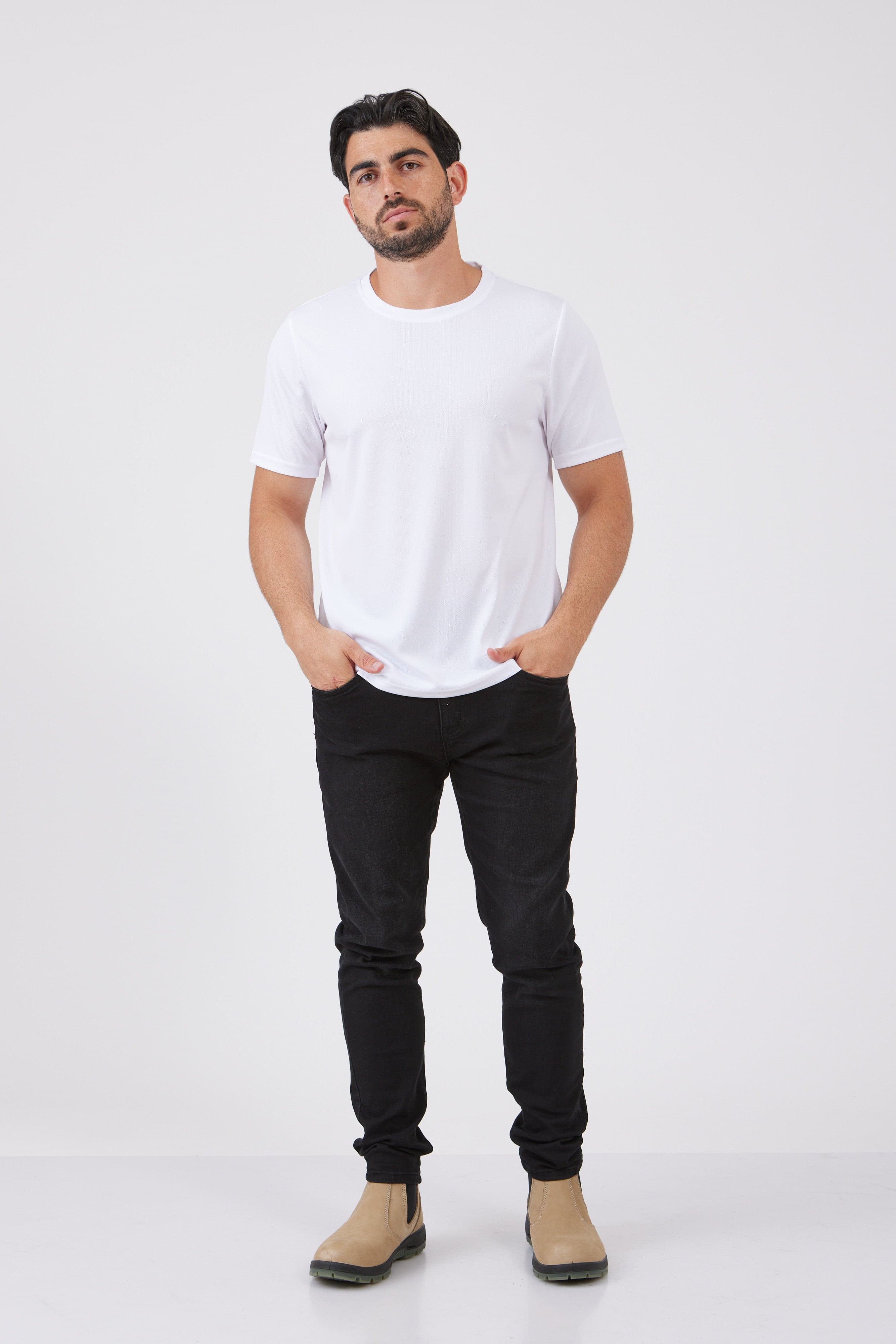 טישירט דרייפיט - לבן WORKER