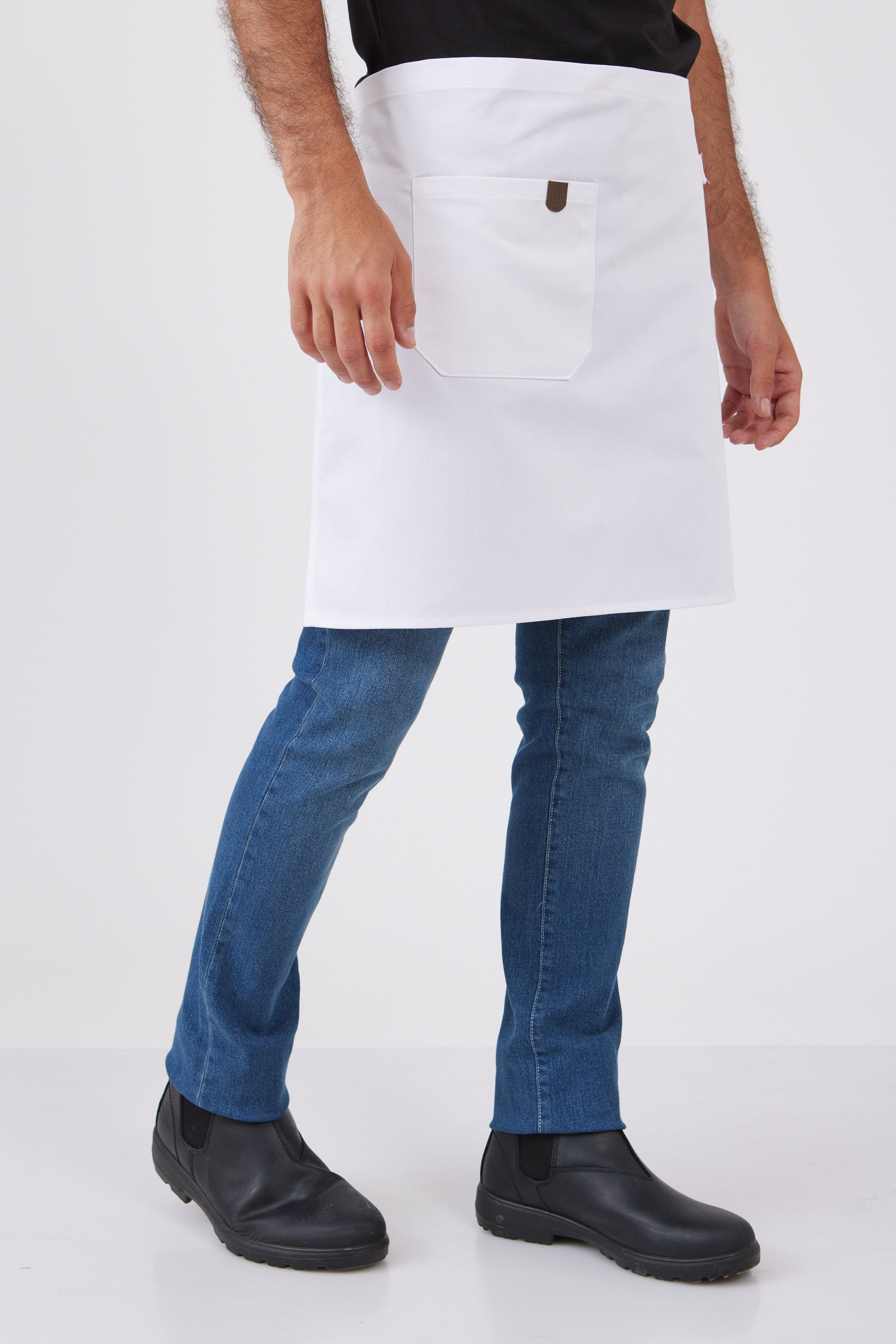 סינר חצי - לבן WORKER