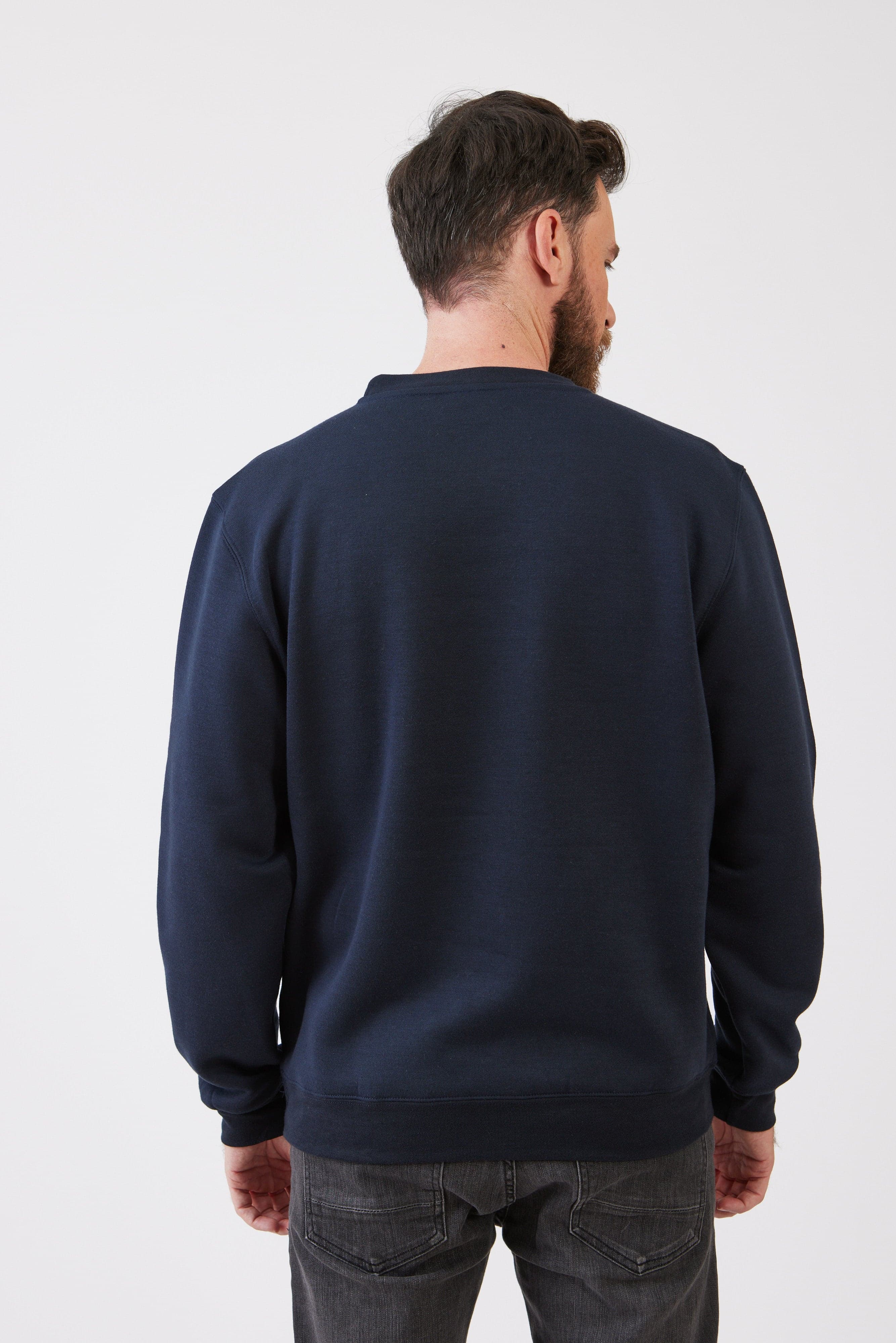 סווטשירט מידות גדולות - כחול כהה WORKER