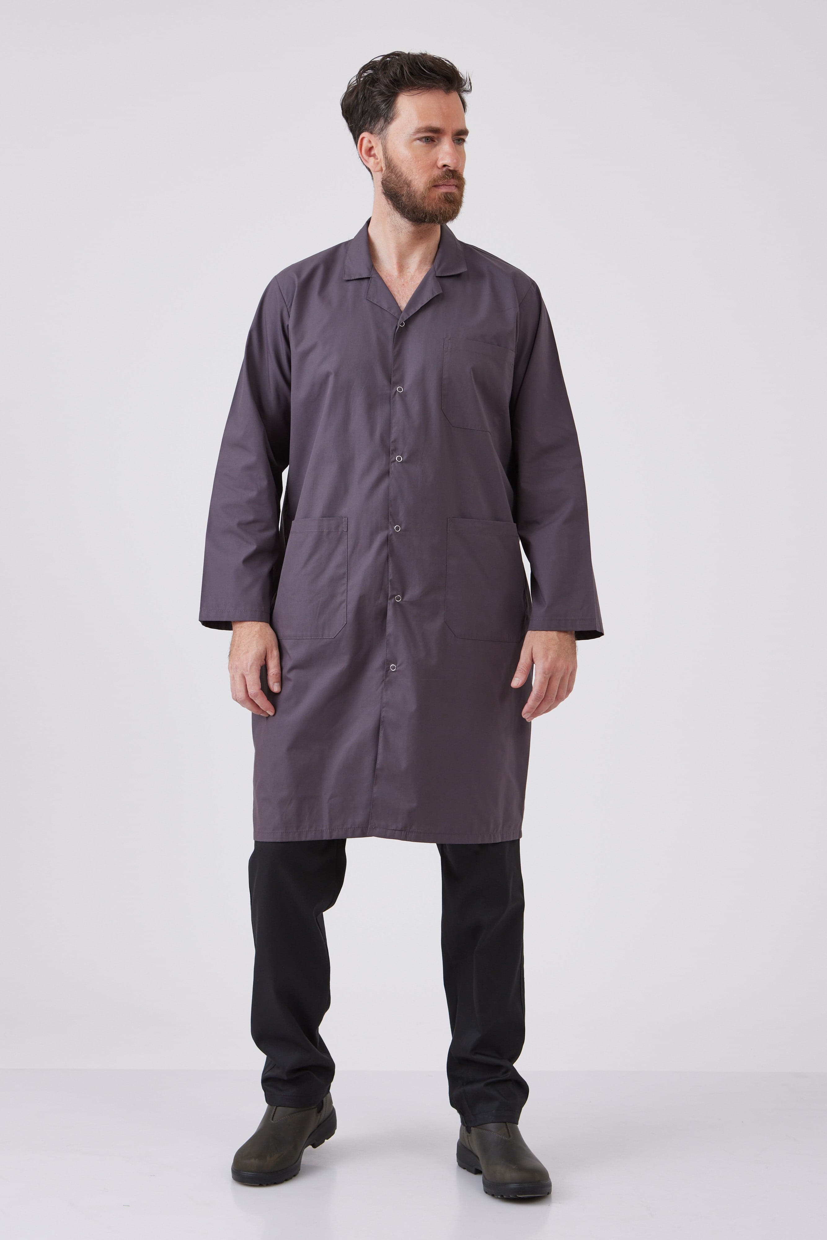 חלוק עם כיסים חיצוניים - אפור WORKER