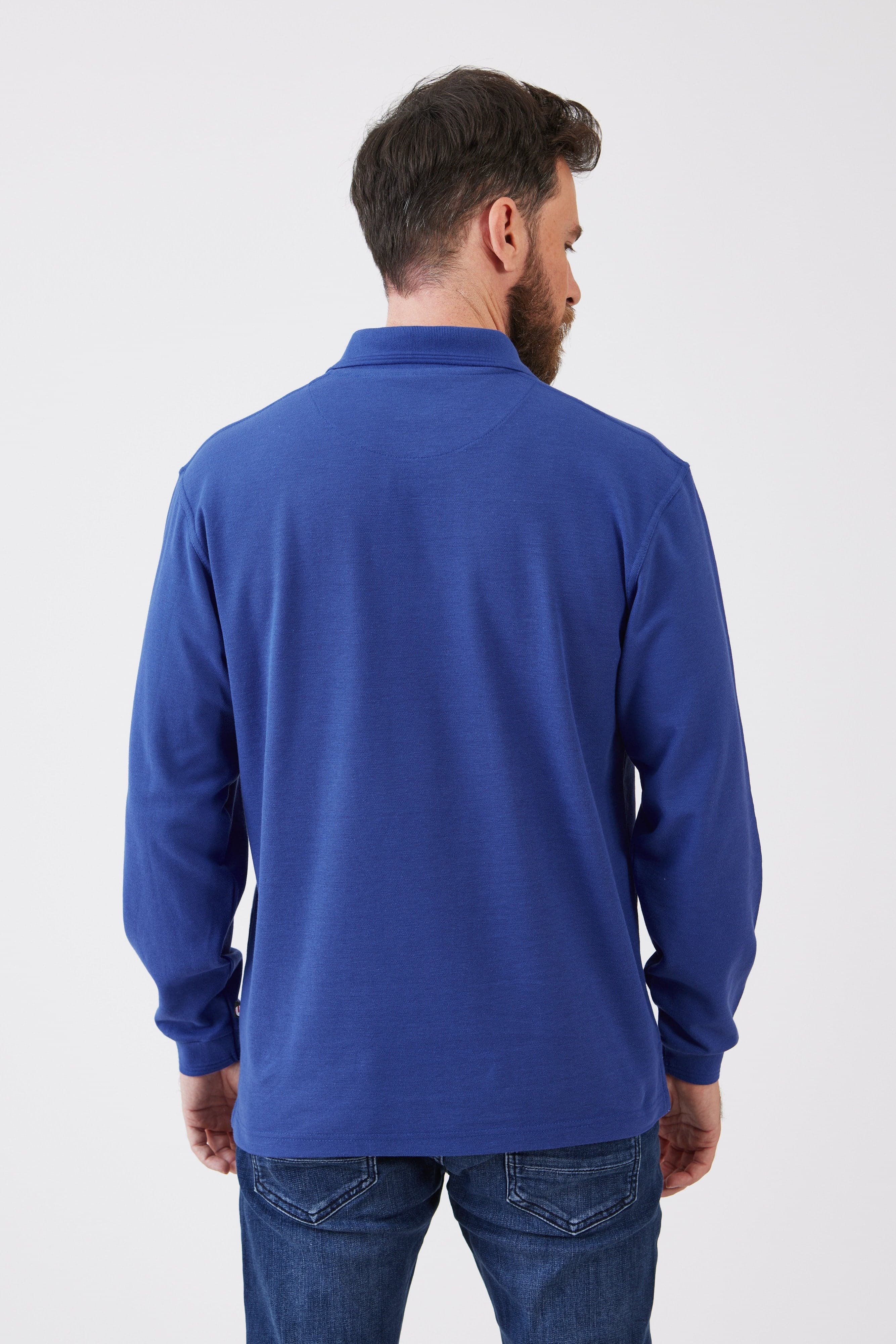 חולצת פולו שרוול ארוך עם כיס מידות גדולות - רויאל WORKER